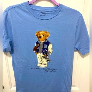 Polo tee with teddy bear on front boys